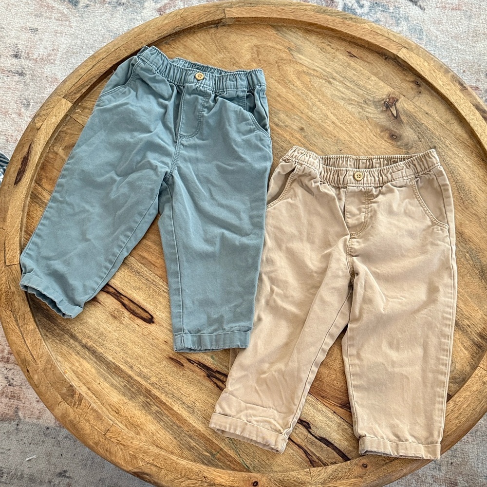 Little planet organic cotton twill pants camp khaki and Khaki - Elastic Waist